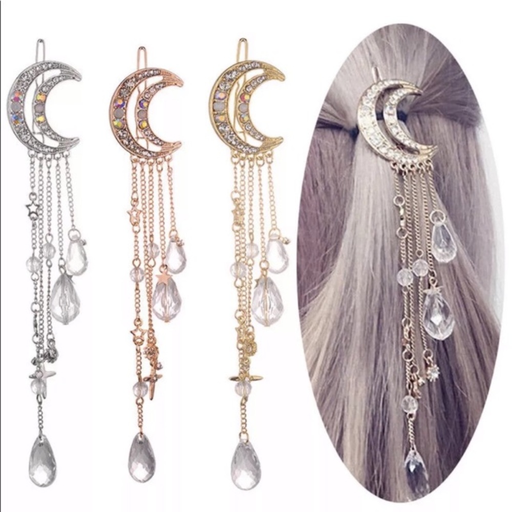 SILVER Boho Moon Star Crystal Accessory - Picture 3 of 3